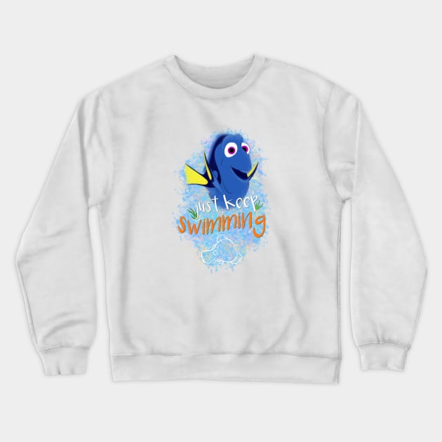 Just Keep Swimming Crewneck Sweatshirt by ShutterStudios